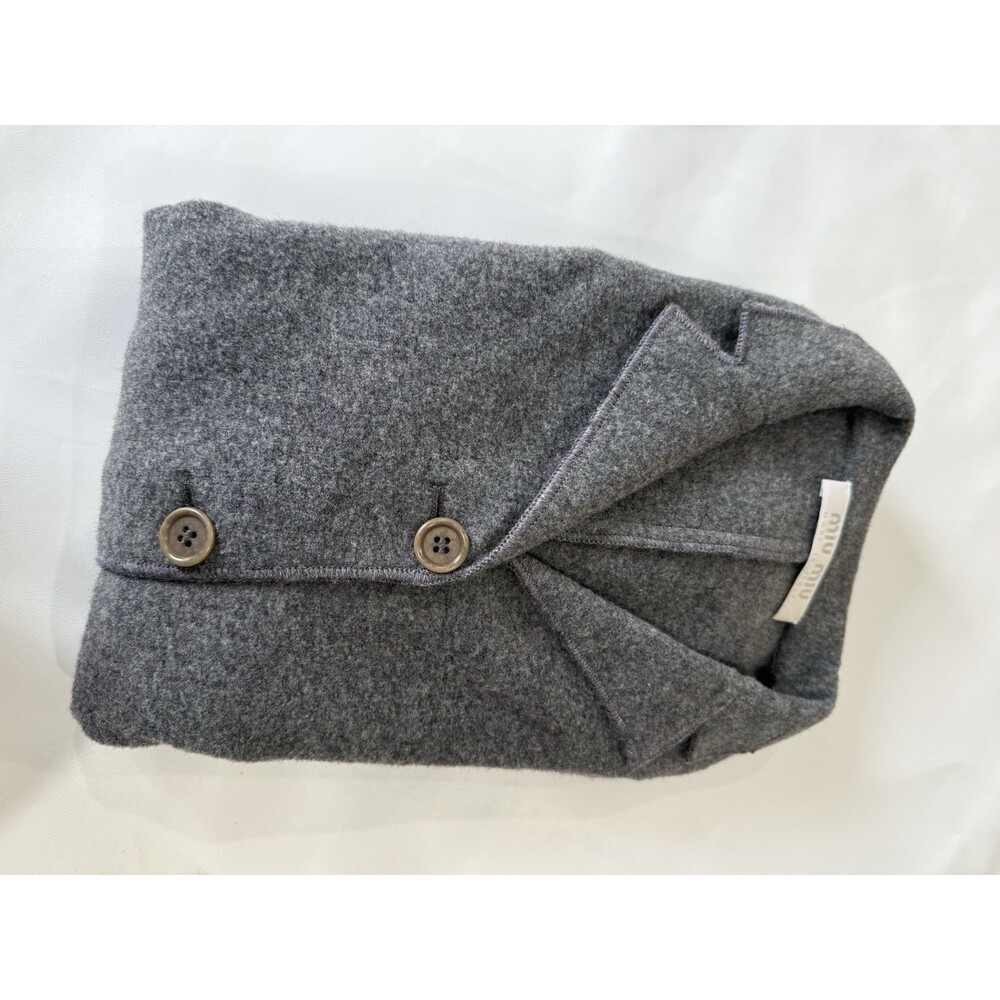 VTG Miu Miu Wool Casual Blazer Gray Sz 42 Jacket Italy Minimalist *READ! - Picture 11 of 14